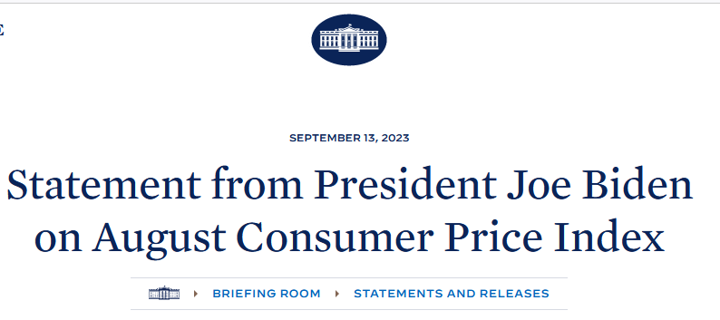 Statement from President Joe Biden on August Consumer Price Index